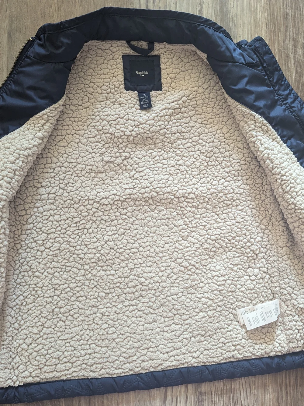 Gap Kids Full Zip Quilted Stars Sleeveless Sz L Faux Shearling Lining